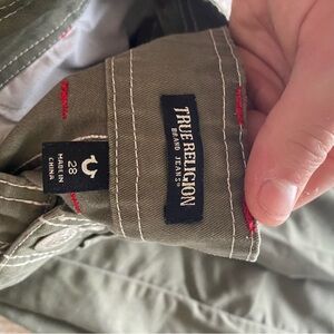 True Religion Khaki Jeans with Red Stitching